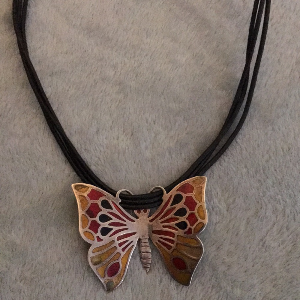 Silver butterfly pendant